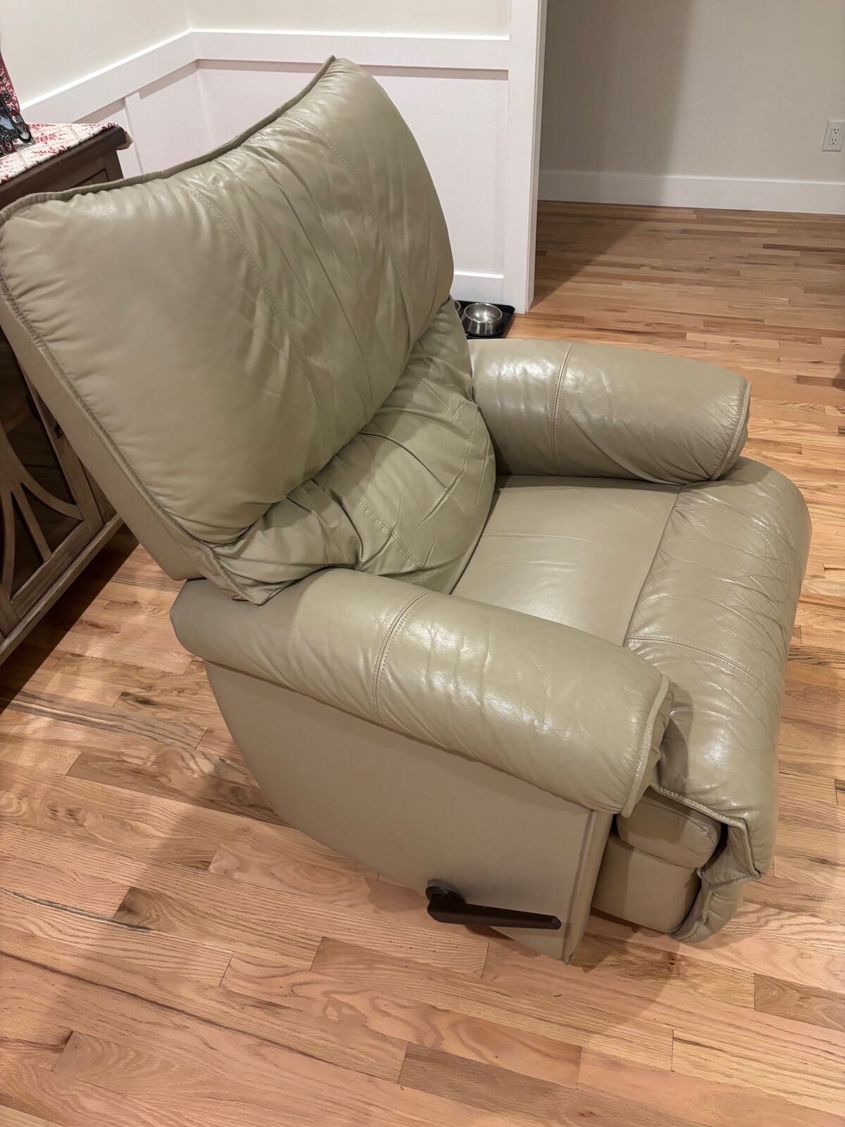 Leather La-Z-boy Recliner Chair with Custom Swivel Base