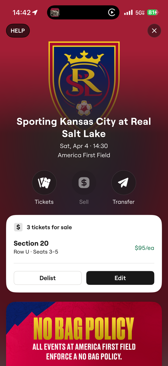 RSL Premium Seats vs Sporting KC