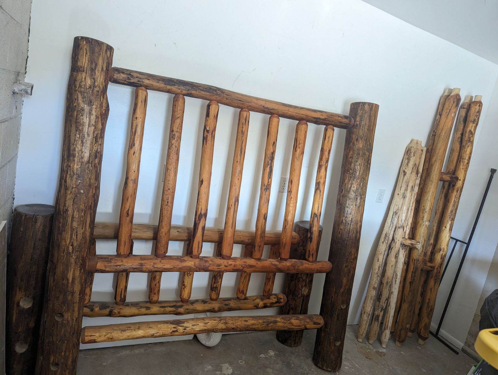 King size log bedframe