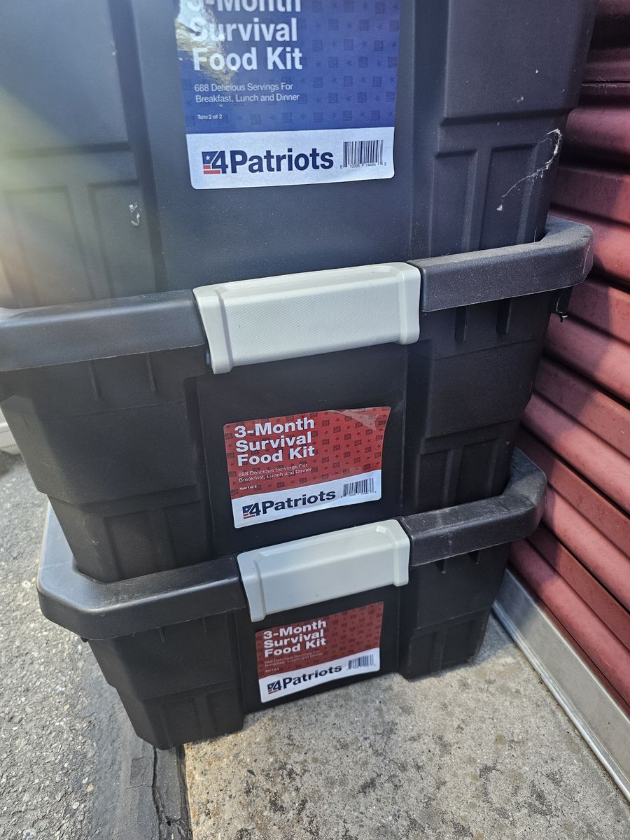 4Patriots (3) 3 -Month Survival Food Kit - 688 Servings each  Emergency Supply, Non-GMO