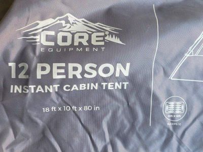 CORE Equipment 12-Person Instant Cabin Tent, 18'x10' Weather Control H2O Block, 2-Minute Setup