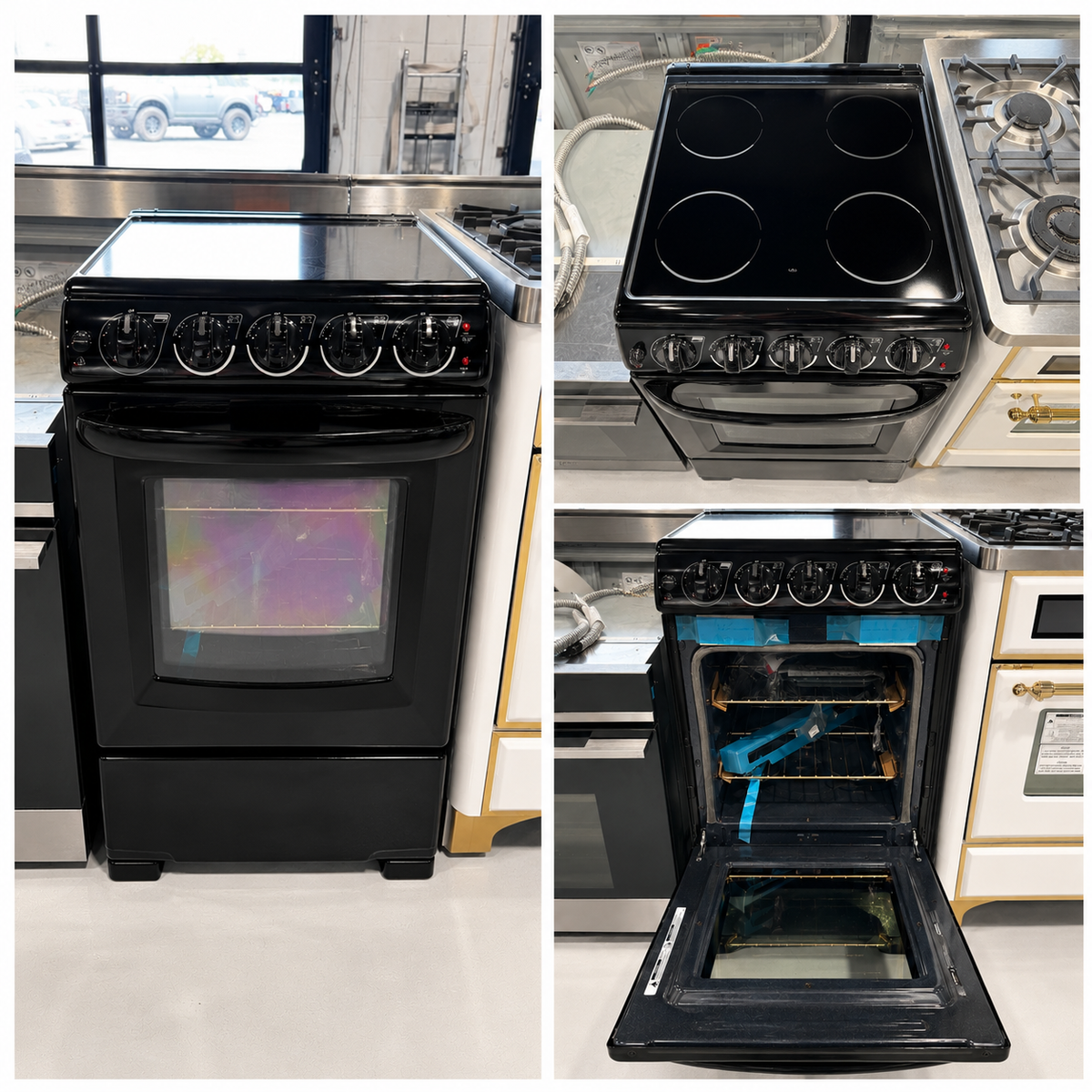 20" Summit Black Electric Range – Model REX2051BRT-1B – NEW Clearance