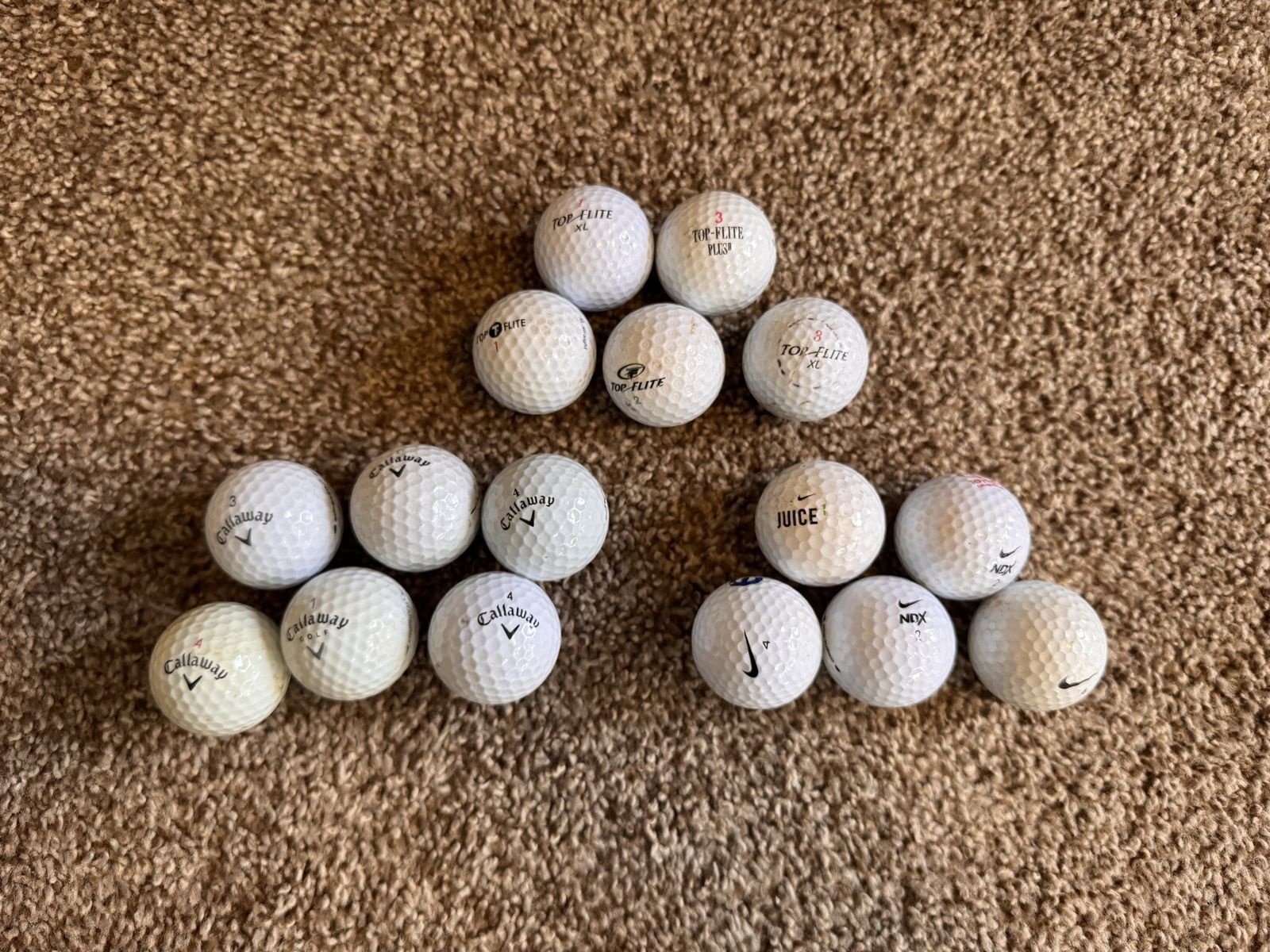 16 Golfballs Top Flite Callaway and More