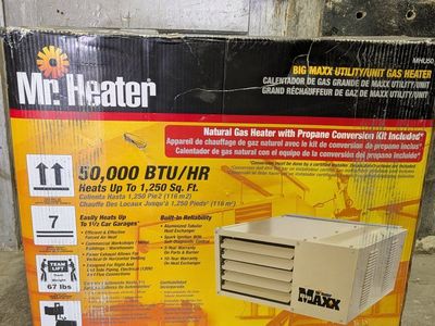 Mr. Heater MHU50 Big Maxx 50,000 BTU Natural Gas Unit Heater with Propane Conversion Kit