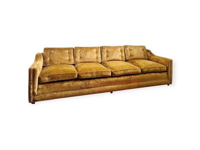 Gorgeous MCM Yellow Velvet Sofa Couch