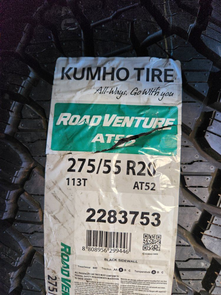 275/55r20 kumho road venture at52