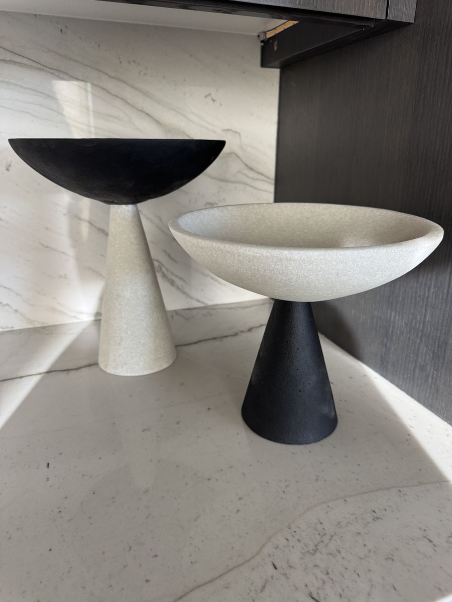 Antithesis Stone Pedestal Bowls (Set of 2) – Modern Decor