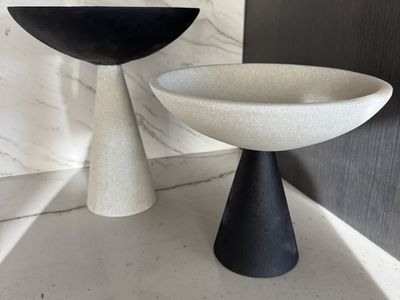 Antithesis Stone Pedestal Bowls (Set of 2) – Modern Decor