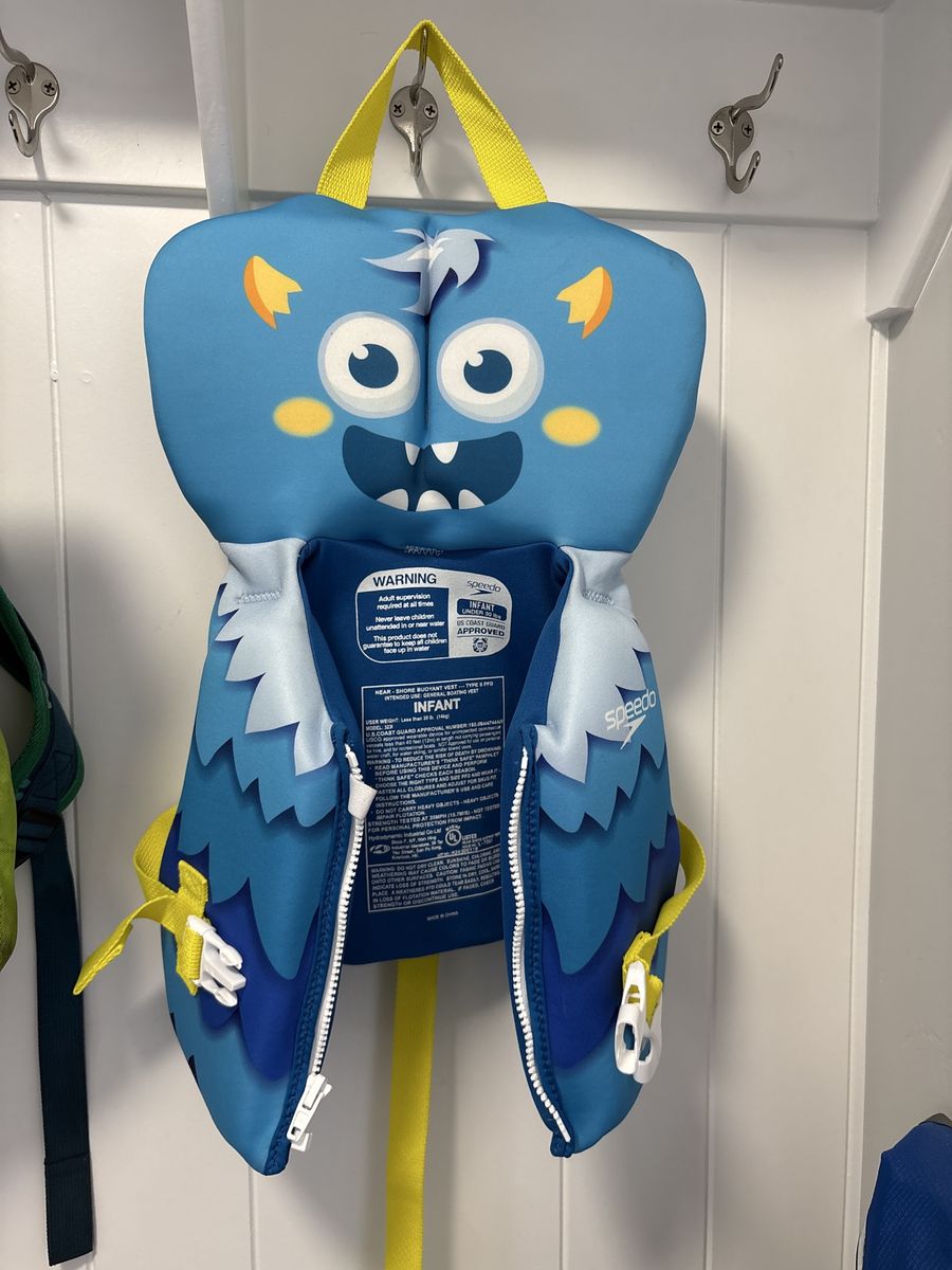 Speedo Infant Monster Life Vest - Blue & Yellow, US Coast Guard Approved, Less than 30 lbs