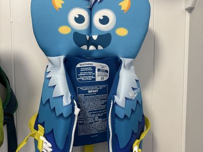 Speedo Infant Monster Life Vest - Blue & Yellow, US Coast Guard Approved, Less than 30 lbs