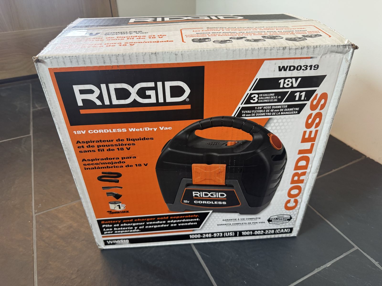 Ridgid 18V Cordless Wet/Dry Vac