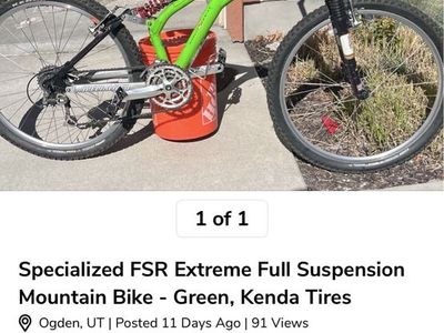 Specialized FSR Extreme Full Suspension Mountain Bike - Green