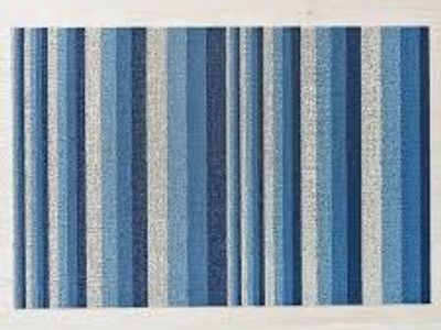 Chilewich Shag Indoor or Outdoor Mat, 3' x 5' Wave Stripe Blue 1890008 #107047