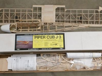 Piper Cub J-3 Sig Kit RC-3 71" Wing Span Partial Build