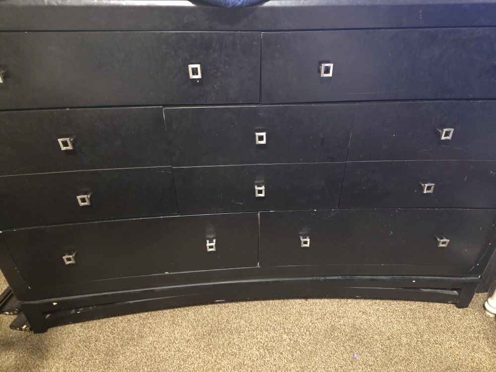 large dresser with large mirror