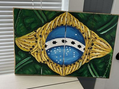 Brazil folk art sign - plank wood wall hanging
