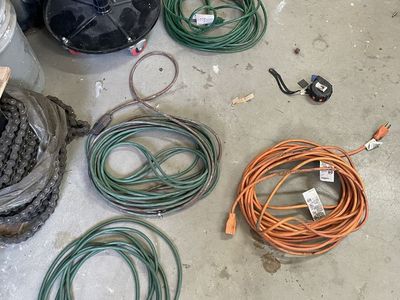 Extension cords, varying lengths.