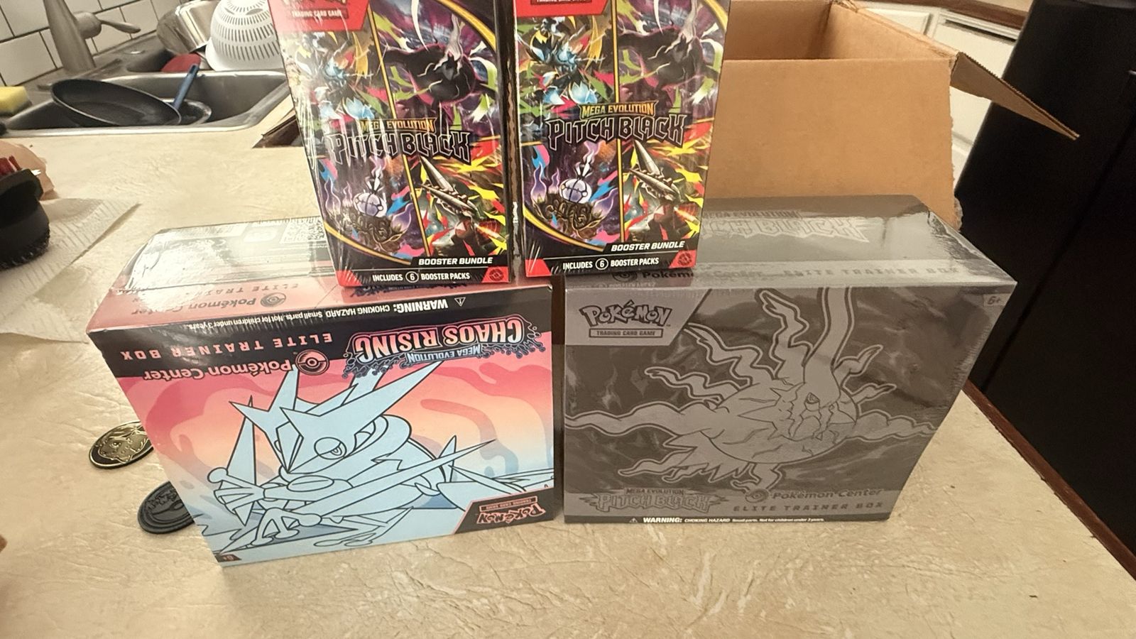 Pokemon TCG: Chaos Rising & Pitch Black Elite Trainer Boxes + Booster Bundles (Sealed)