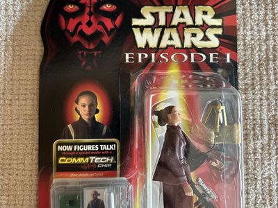 Star Wars Episode I Queen Amidala (Battle) Action Figure w/ Ascension Gun & CommTech Chip *Hard to Find”