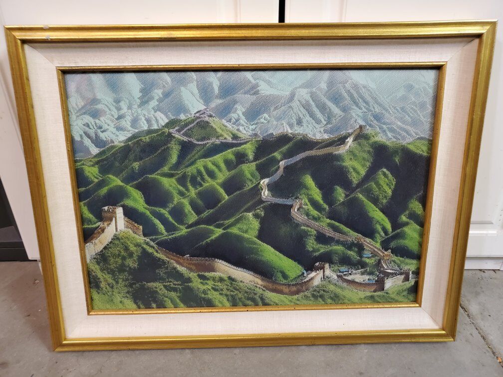 vintage Chinese silk-woven tapestry set