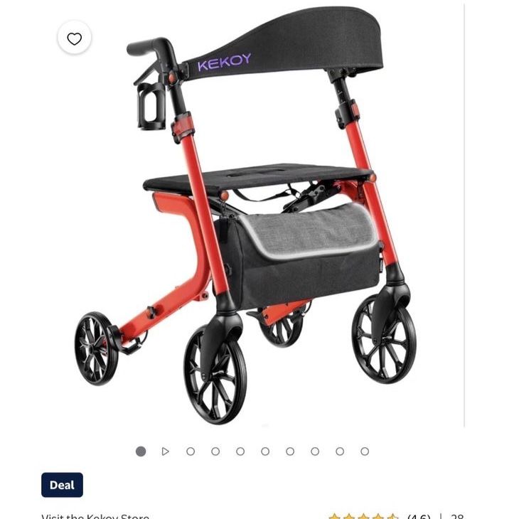 KEKOY Heavy-Duty Rollator Walker with Seat for Seniors