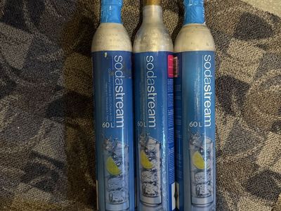 Sodastream 60L CO2 Cylinders (3-Pack) - Full/Sealed Carbonator Canisters, 14.5oz Each