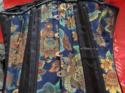 Floral Corset Waist Cincher – Navy & Black