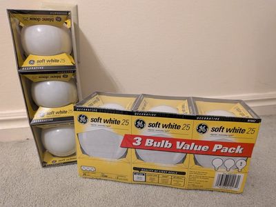 GE Soft White 25W G25 Decorative Light Bulbs 3-Bulb Value Pack