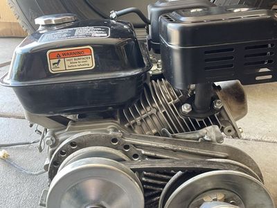 196 cc mini bike / go cart engine. Has torque converter, new exhaust, new intake