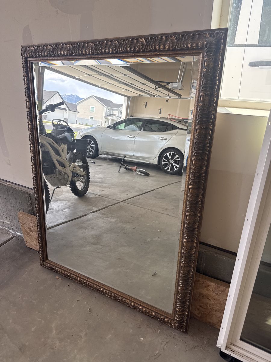 Large Ornate Gold Frame Floor/Wall Mirror - 58" x 42"