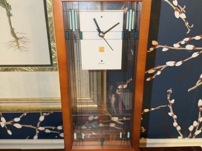 Bulova B1839 Willits Frank Lloyd Wright Solid Wood Mantel Clock