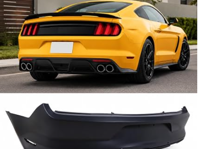 New - Ford Mustang 2015-2017 Rear Bumper Cover w/ Sensor Holes.
