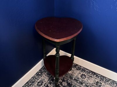 Vintage Heart Shaped Two Tiered Side or Plant Table