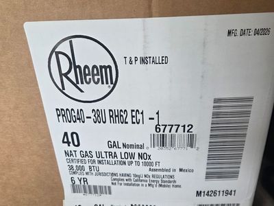 Brand new water heater natural gas