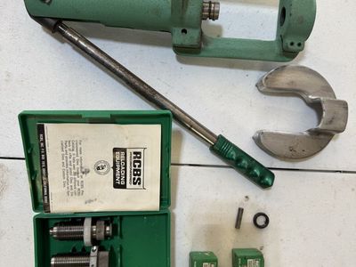 RCBS Rock Chucker JR2 Single Stage Reloading Press Kit w/ 38/357 Dies & Shell Holders, and primers