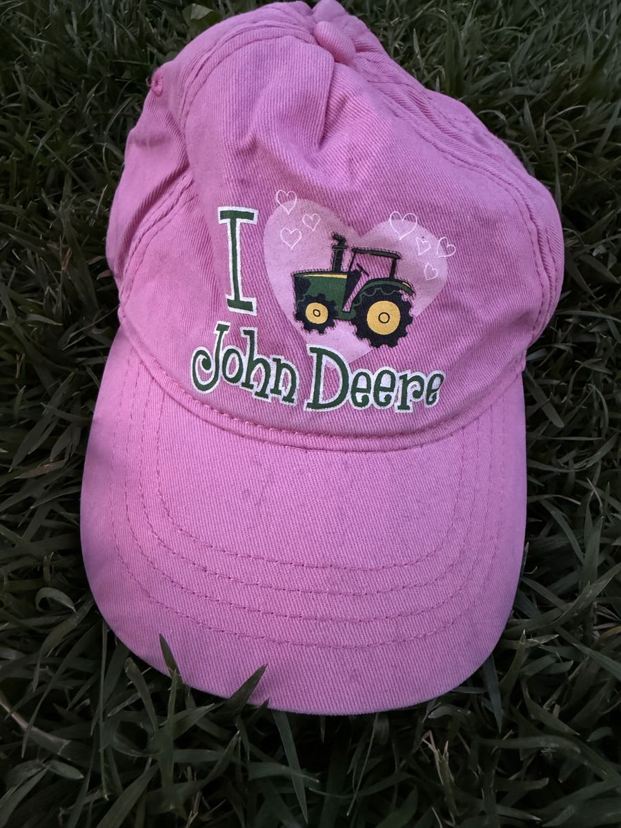 John Deere Toddler Pink "I Love John Deere" Tractor Hat - One Size, 100% Cotton