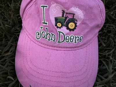 John Deere Toddler Pink "I Love John Deere" Tractor Hat - One Size, 100% Cotton