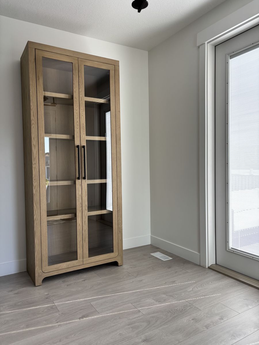 Davos Restoration Hardware Glass Cabinet — White Oak