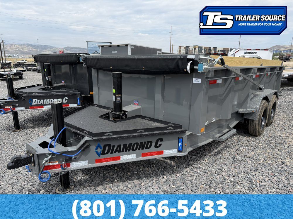 7x16 Diamond C LPT 208 Dump Trailer - 32" Sides - 18K GVWR - 18 Ply Tires, ABS Brakes, Board Brackets, Hydraulic Jack(s)