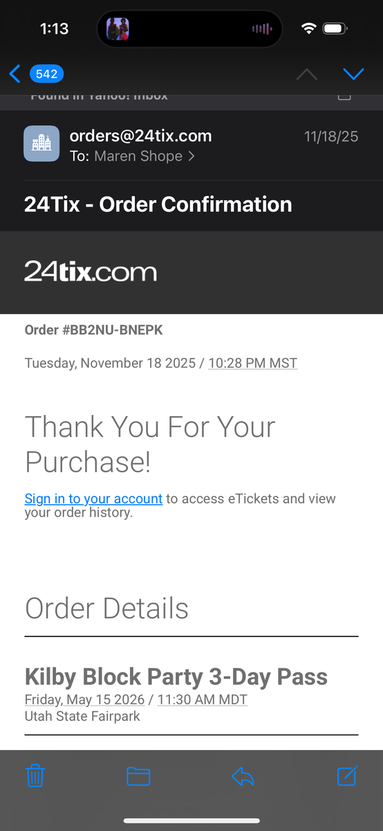 Kilby Block Party 2026 3- day GA pass