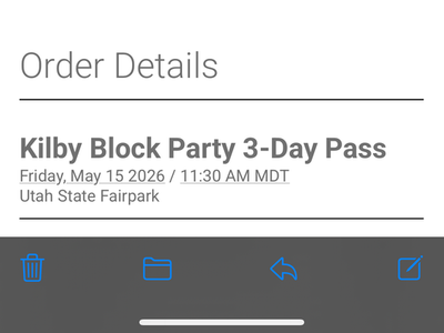 Kilby Block Party 2026 3- day GA pass
