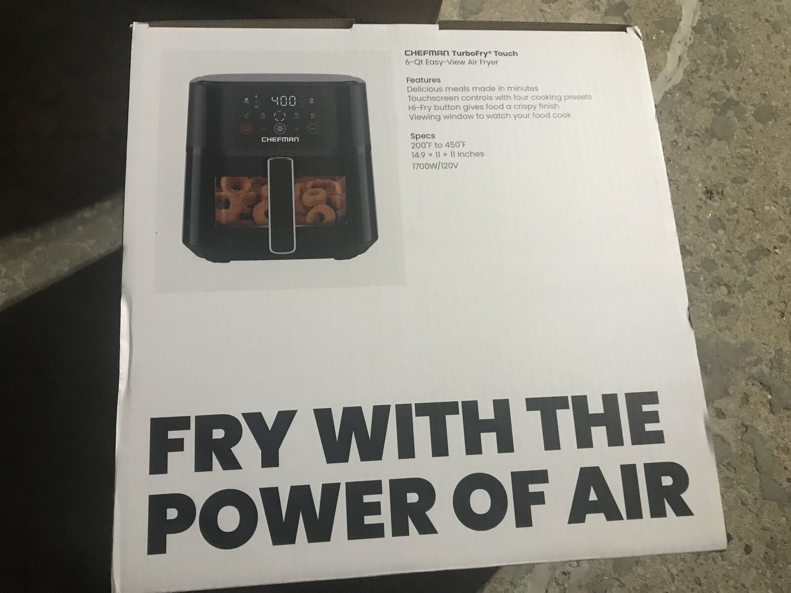 Chefman TURBOFRY 6 quart air fryer compact air fryer new inbox