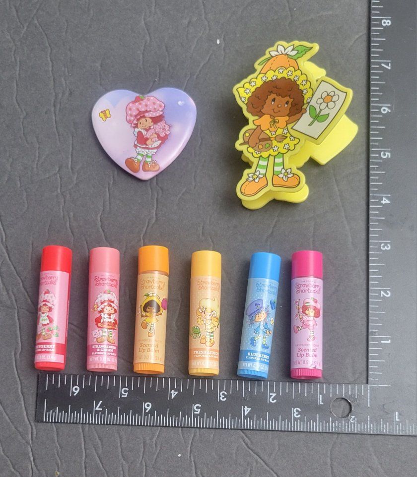 Strawberry Shortcake Lip Balm, Pin, Orange Blossom Hair Clip