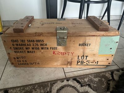 GENUINE U.S. Military WARHEAD Rocket Munitions Box - Vietnam Era