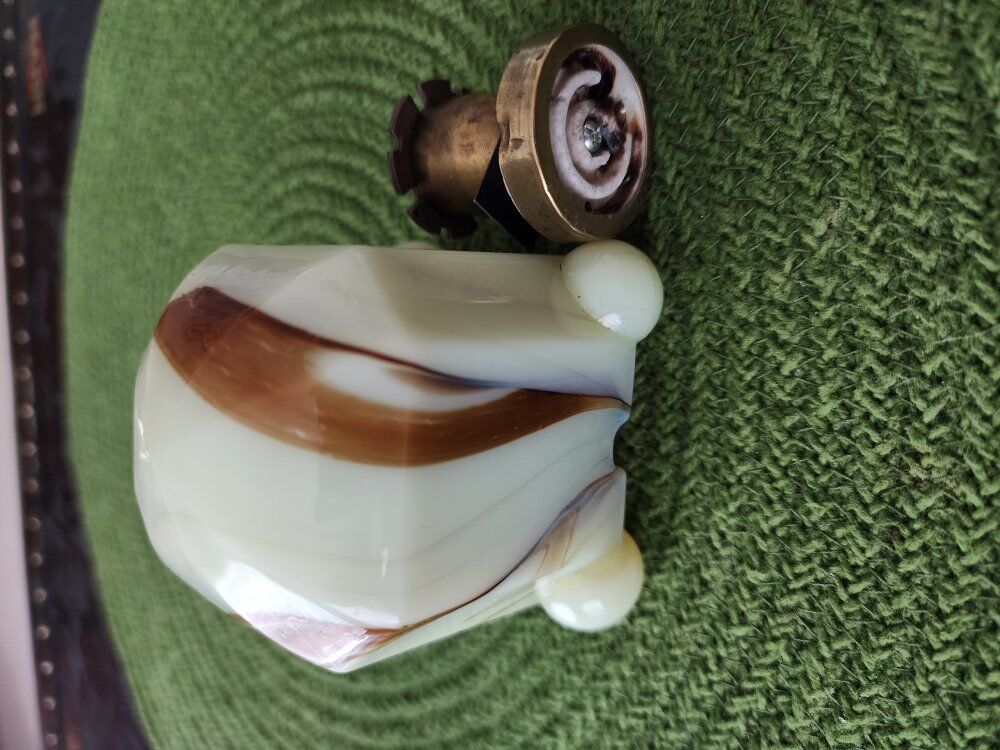 Vintage Agate Slag Glass Tabletop Lighter Cover
