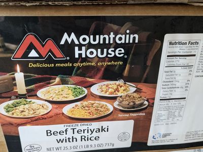 Freeze dried food, 45 cans, 2 big tubs, and a 72 hour kit, all unopened, expiration 2033 or later
