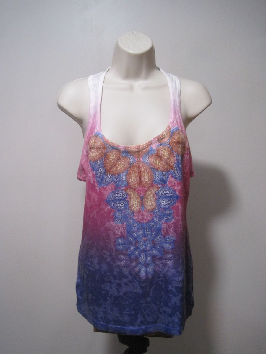 Mossimo Supply Co Women’s Large Colorful Sleeveless Racerback Tank Top Shirt