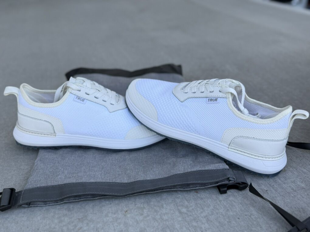 True Linkswear Lux Knit Pebble White Golf shoes