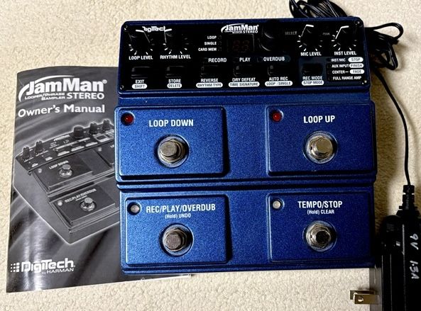Digitech JamMan Stereo Looper/Phrase Sampler Pedal w/ Power Supply & Manual