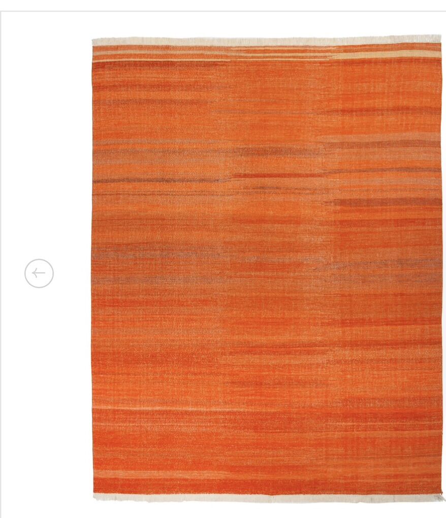 Orange Kilim Wool Rug - 10'11 × 14'